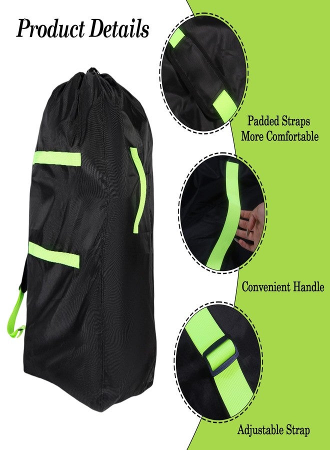 Klmnop Stroller Bag for Airplane Travel, Waterproof Stroller Cover for Single Double Jogging Strollers, Large 46"H x 21"W x 13" D Travel Bag for Storage and Gate Check, Includes 2 Luggage Tags(Black) - Image 3