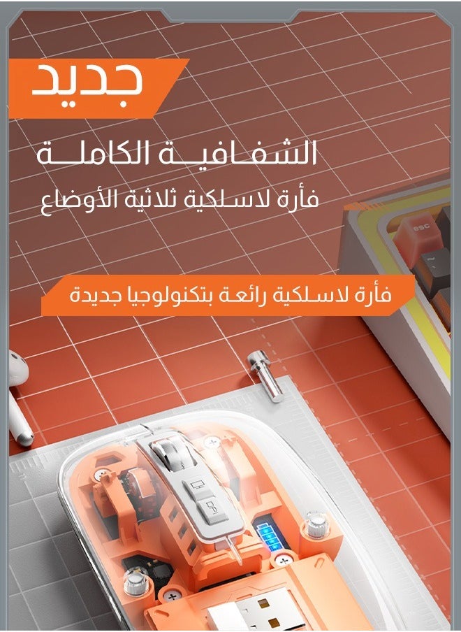 إف ماوس - ماوس لاسلكي شفاف مغناطيسي ثلاثي الأوضاع بطول 10 أمتار: تقنية حديثة وتصميم صامت فريد وشفاف لتجربة مستخدم متميزة - Image 1