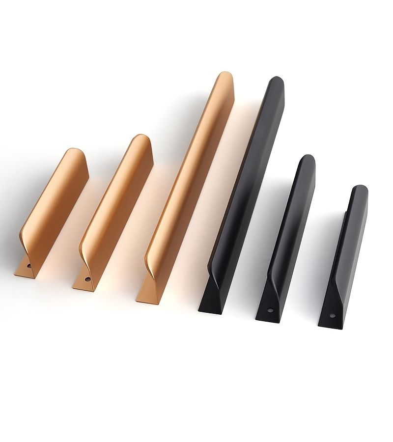 Golden 15.75 Inch Modern Arc Shaped Invisible Door Handle Sleek Aluminum Alloy Construction Minimalist Design Easy Install Hidden Handle For Wardrobe Cupboards Kitchen Cabinets Furniture Durable Corrosion Resistant Space Saving Versatile - Image 3