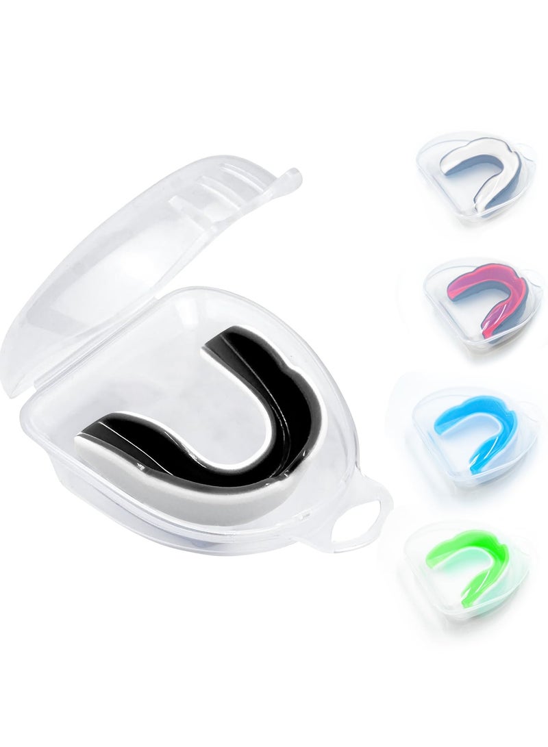 ساكن واقي فم رياضي للاطفال والشباب مع حافظة، واقي فم للاطفال والمراهقين لكرة القدم واللاكروس وكرة السلة والملاكمة وكرة القدم والتايكوندو والفنون القتالية المختلطة والكاراتيه من 5 قطع - Image 2