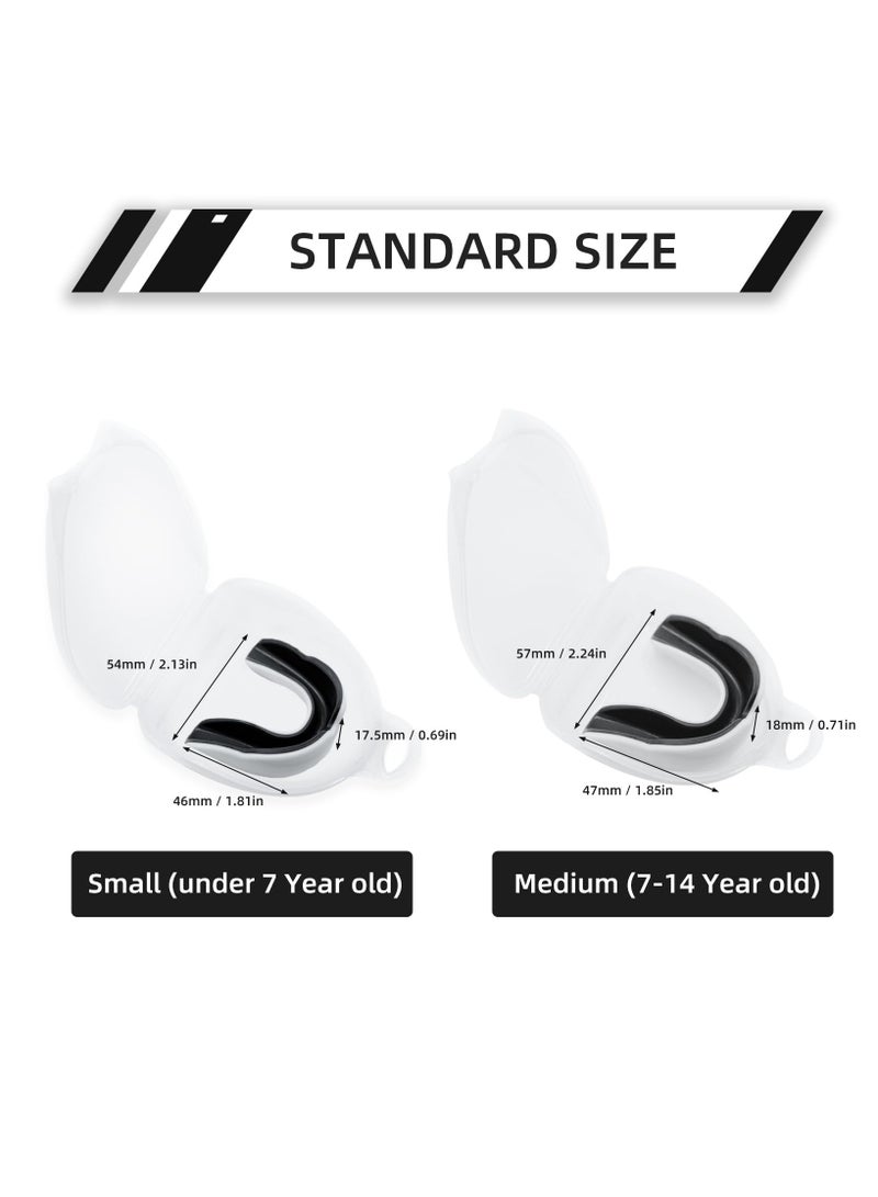 ساكن واقي فم رياضي للاطفال والشباب مع حافظة، واقي فم للاطفال والمراهقين لكرة القدم واللاكروس وكرة السلة والملاكمة وكرة القدم والتايكوندو والفنون القتالية المختلطة والكاراتيه من 5 قطع - Image 4