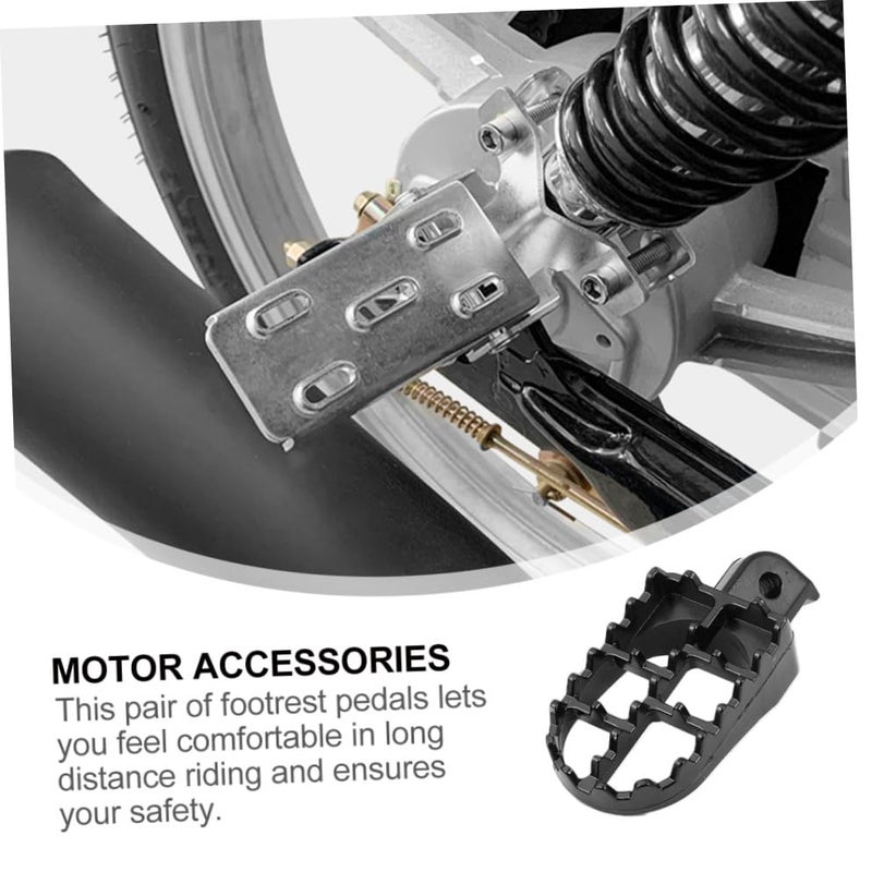 Black Off Road Motorcycle Foot Pegs 2pcs Sturdy Footrest Pedals for Dirt Bike Accessories - Image 4