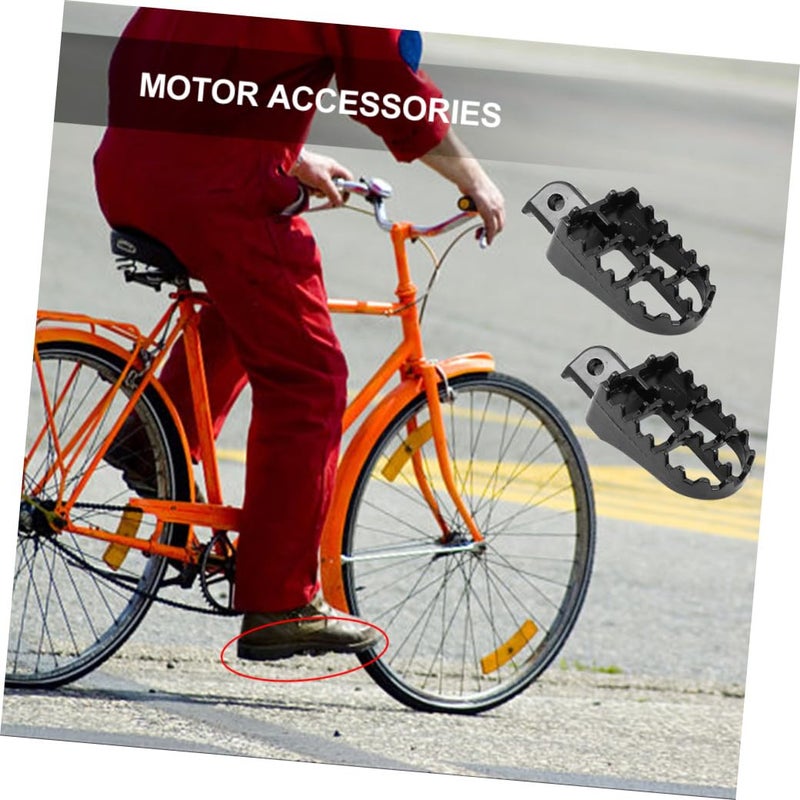Black Off Road Motorcycle Foot Pegs 2pcs Sturdy Footrest Pedals for Dirt Bike Accessories - Image 5