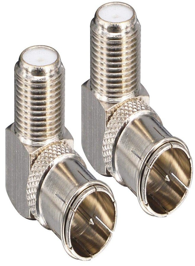 onelinkmore F Male to Female Right Angle Coax connectors Type F Adapters Push on Coaxial Quick Connect RG6 Connectors for Wall Mounted TV,Wall Plate, Cabinet, RV TV and Coaxial Cable Connection Pack of 2 - Image 1