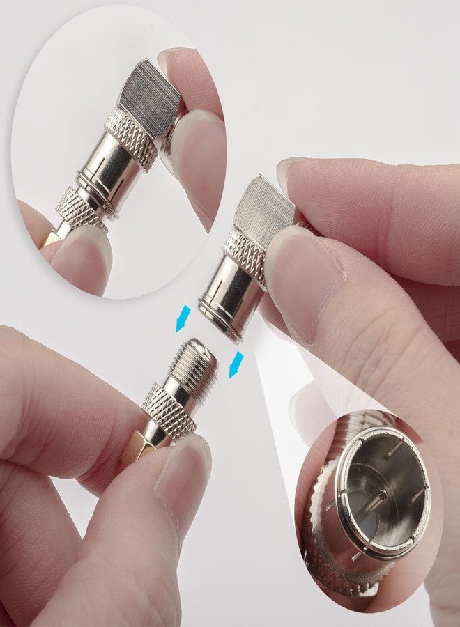 onelinkmore F Male to Female Right Angle Coax connectors Type F Adapters Push on Coaxial Quick Connect RG6 Connectors for Wall Mounted TV,Wall Plate, Cabinet, RV TV and Coaxial Cable Connection Pack of 2 - Image 5