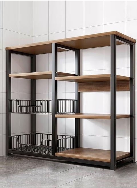 Multi Functional and Layered kitchen Storage Rack is Upgraded to Store Various Items Metal Frame with Microwave Oven Holder