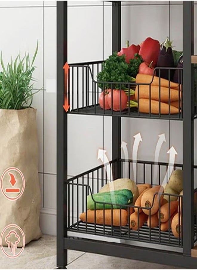 Multi Functional and Layered kitchen Storage Rack is Upgraded to Store Various Items Metal Frame with Microwave Oven Holder