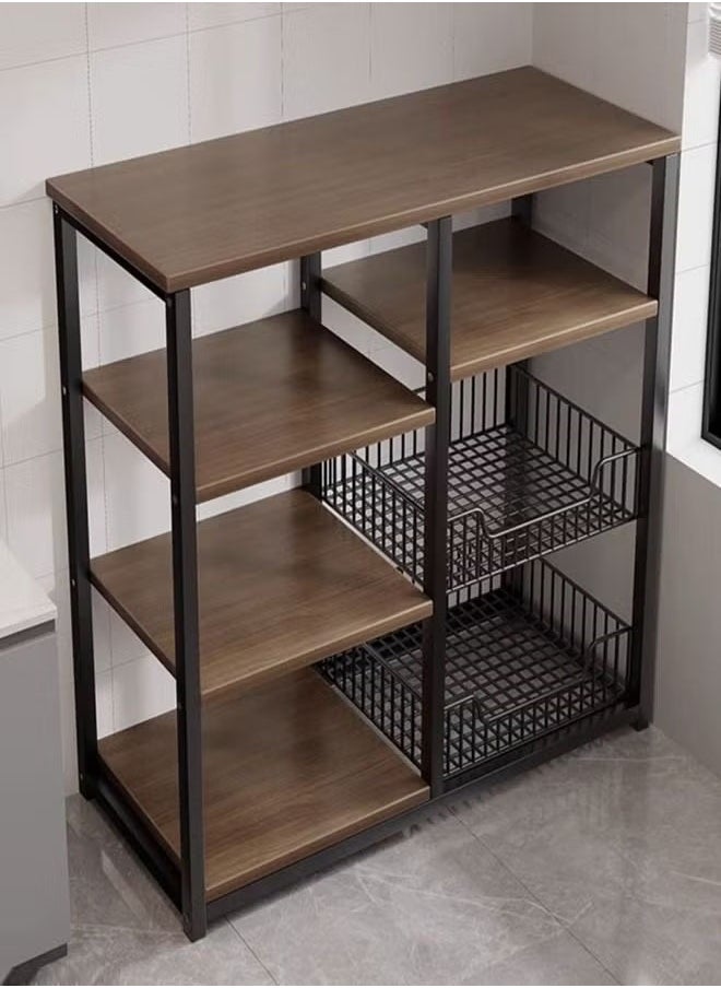 Multi Functional and Layered kitchen Storage Rack is Upgraded to Store Various Items Metal Frame with Microwave Oven Holder