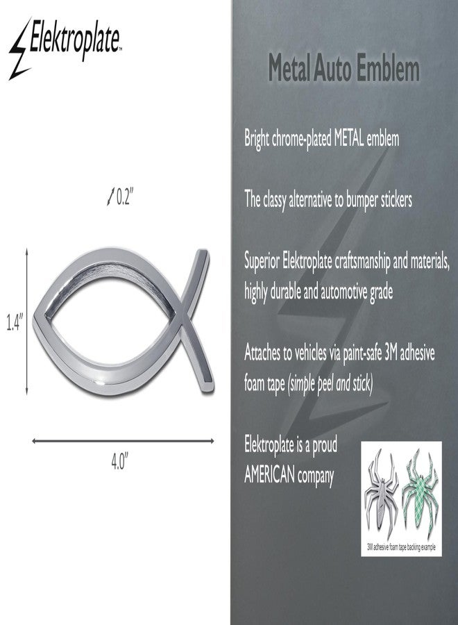 Elektroplate شعار سمكة مسيحية مطلي بالكهرباء مع إنجيل يوحنا 3:16، شعار أصلي من الكروم للسيارات والشاحنات وجميع أنواع المركبات | مقاس عالمي 4 بوصات × 1.4 بوصة | مقاوم للعوامل الجوية - Image 3