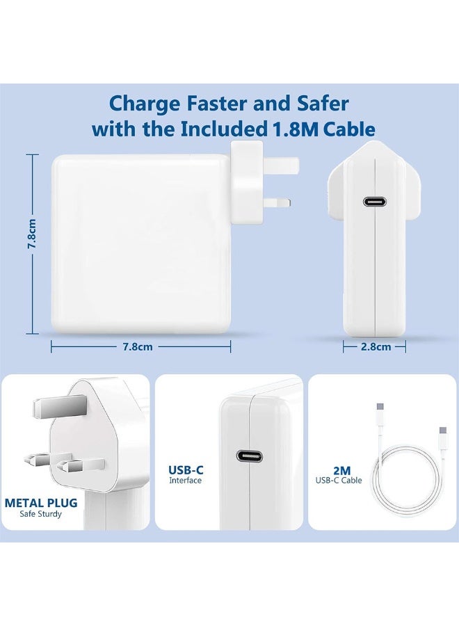 نيكور شاحن بديل سريع بقدرة 118 واط (تقنية PD) ومنفذ Type-C لأجهزة MacBook Pro وMacBook Air، مزود بكابل USB-C بطول مترين؛ متوافق مع أجهزة Apple iPad، وسلسلة MacBook، وسلسلة Huawei Matebook، وسلسلة iPhone 15 وiPhone 16، وسلسلة Samsung Galaxy S23 وS24 وS25 وS26 (بمنفذ Type-C). - Image 3