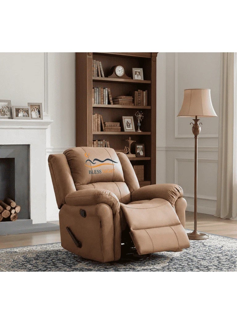 Bless Night Blessnight Velvet Rocking & Swivel Chair – Luxury Recliner with Smooth Rotation, Ergonomic Comfort, Modern Accent Chair for Living Room & Bedroom, 150 kg Capacity - Image 4