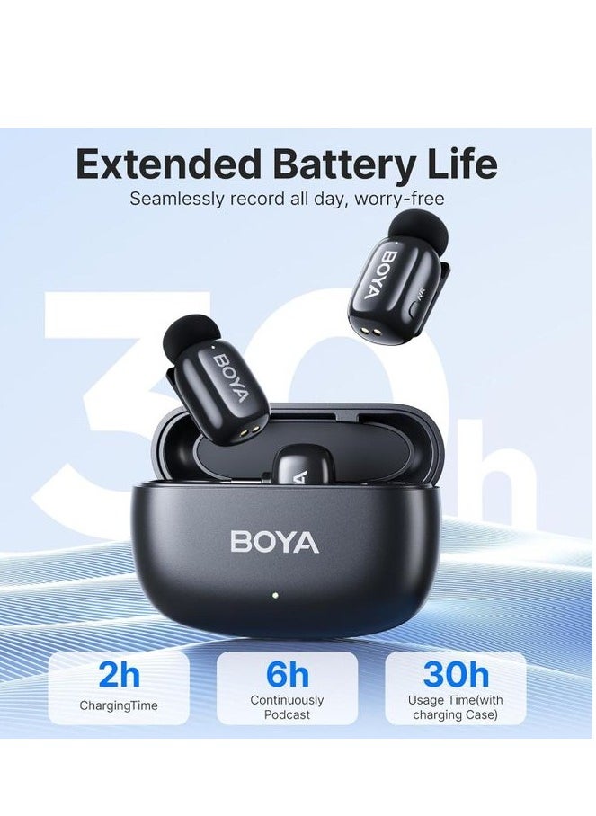BOYA - Boya Mini-14 Wireless Lavalier Microphone for Android/Tablets/PC with USB C Plug,Noise Reduction,30H Battery Life with Charging Case,AI Voice Changer,Lapel Microphone Wireless for Video Recording Podcast - Image 1