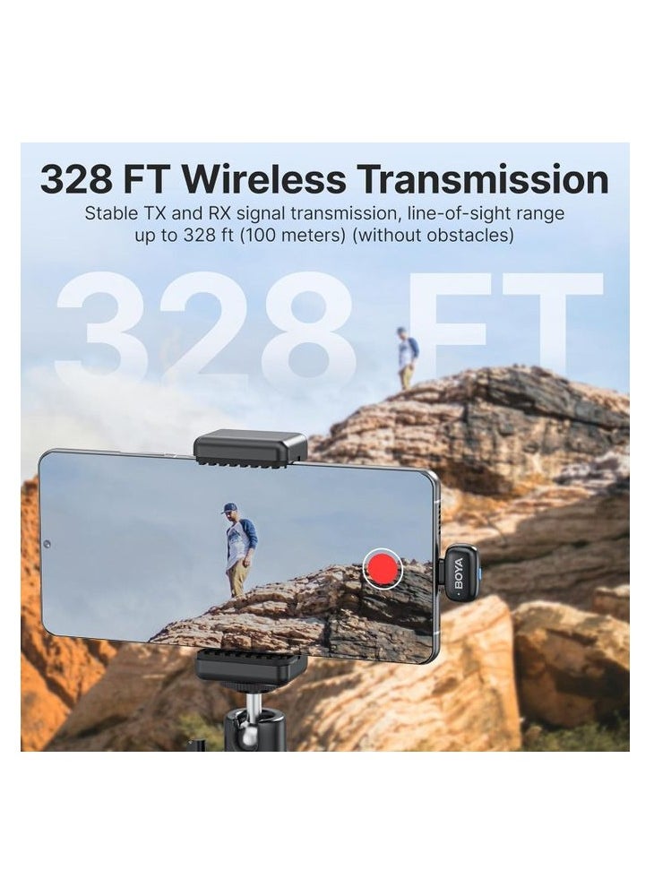 BOYA - Boya Mini-14 Wireless Lavalier Microphone for Android/Tablets/PC with USB C Plug,Noise Reduction,30H Battery Life with Charging Case,AI Voice Changer,Lapel Microphone Wireless for Video Recording Podcast - Image 1