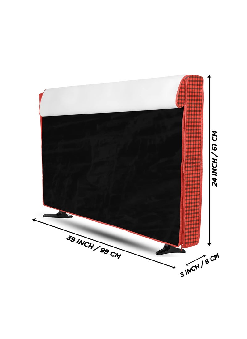 E-Retailer ERetailer Transparent LCDLED TV Protector Cover with Zipper Enclosure for 42 Inch Suitable for All Major Brand Model ColorRed Size39x3x24 Inches  - Image 3