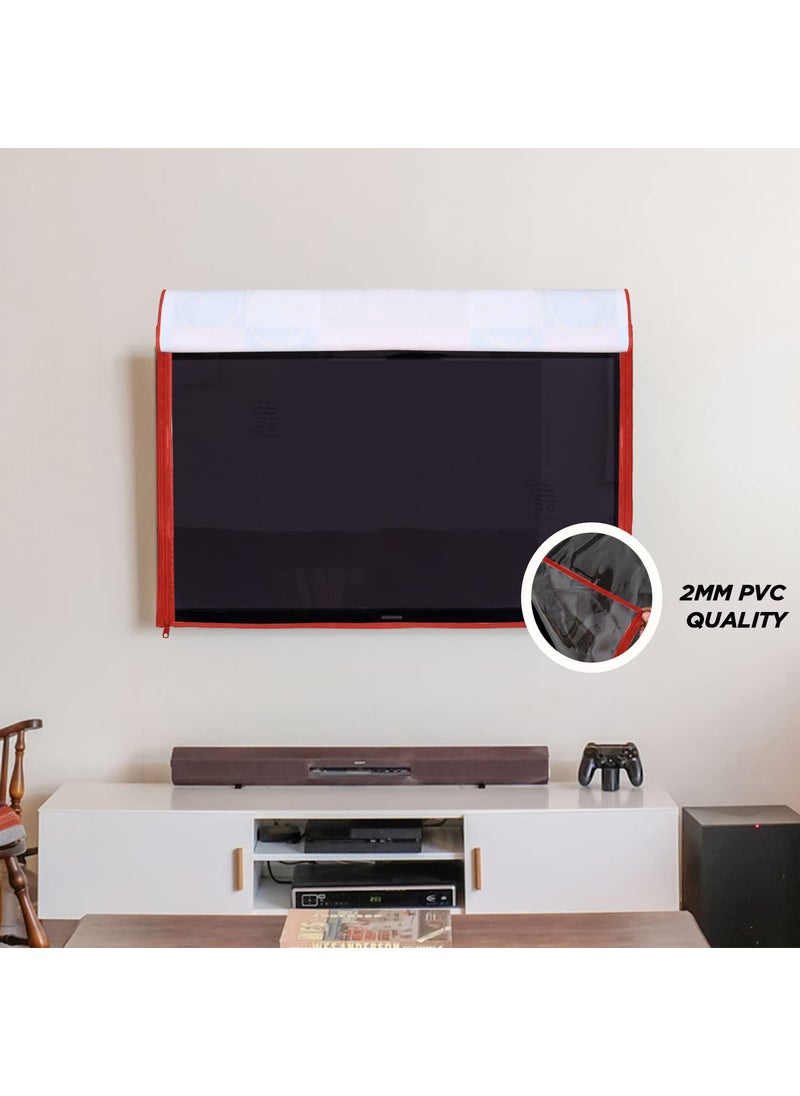 E-Retailer ERetailer Transparent LCDLED TV Protector Cover with Zipper Enclosure for 42 Inch Suitable for All Major Brand Model ColorRed Size39x3x24 Inches  - Image 2