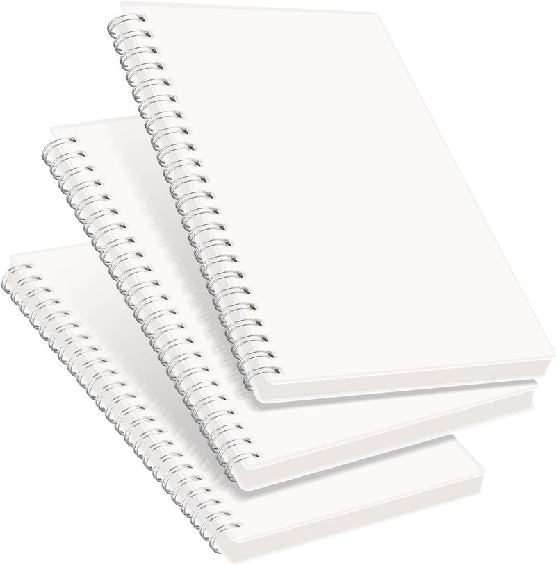 RETTACY Blank Journal Notebook, 3-Pack, 160 Pages per Pack, A5 Medium Size (5.7'' × 8.3''), 100 GSM Thick Paper, Spiral-bound, Flexible Plastic Cover, for Sketching, Drawing, Painting - Image 1