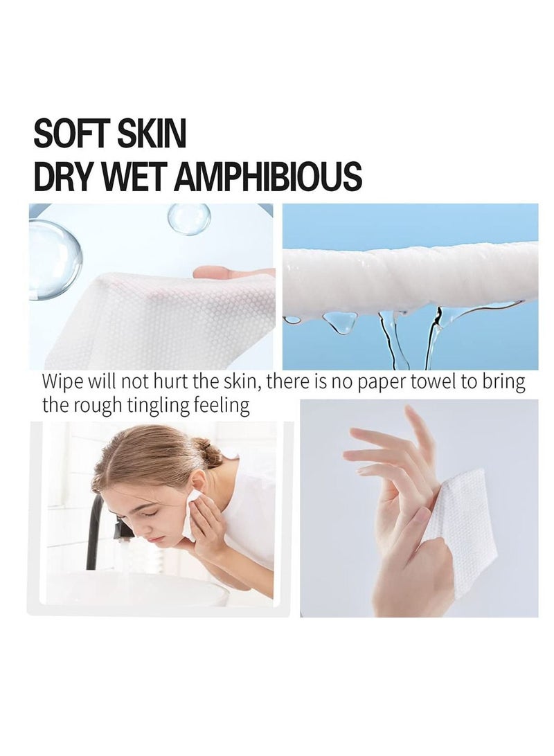 SYOSI Cotton Facial Dry Wipes 100 Count, Deeply Cleansing Disposable Face Towel Cotton Tissue Multi-Purpose for Skin Care, Facial Tissue for Cleansing, Skincare and Makeup Remover, Make-up Wipes, Face Wipes - Image 2