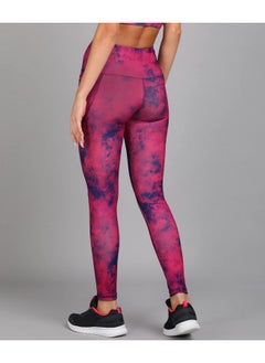ROCK PAPER SCISSORS Rock Paper Scissors Premium High Waist Stretchable Gym Tights Leggings with Pockets Gym wear/Active Wear Tights Yoga Pants Zumba/Dance Womens Workout Tights Gym Tight Red Tien Dye  - Image 3