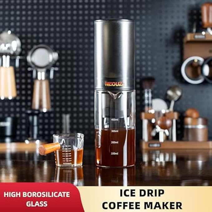 NEOUZA Cold Brew Coffee MakerIced Coffee Maker  Infinite Speed Adjustment 400Ml Borosilicate Glass With Clear Scientific Scale Includes 100 Filters For 24 Servings - Image 2