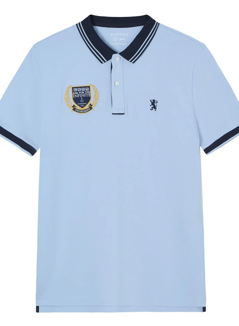 GIORDANO  Men's Cotton Slim Fit Polo with Embroidery for Men | Best Price UAE