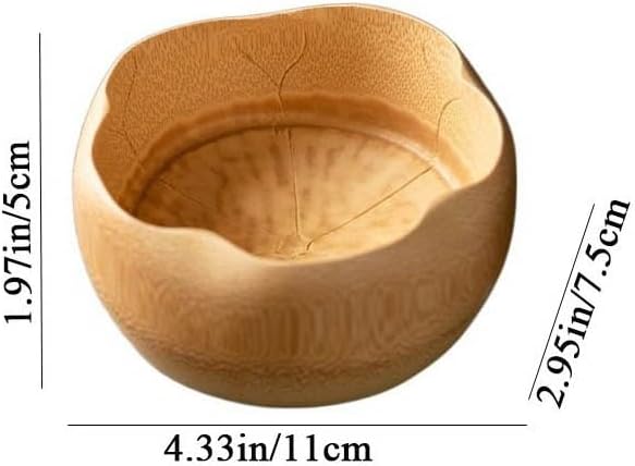 zaoalife Wood Serving Bowl Lotus Flower Shape Bowls Wood Salad Bowls Small Snacks Serving Bowls Sauce Bowl Dipping Bowlfor Appetizers Nuts Candy  - Image 2
