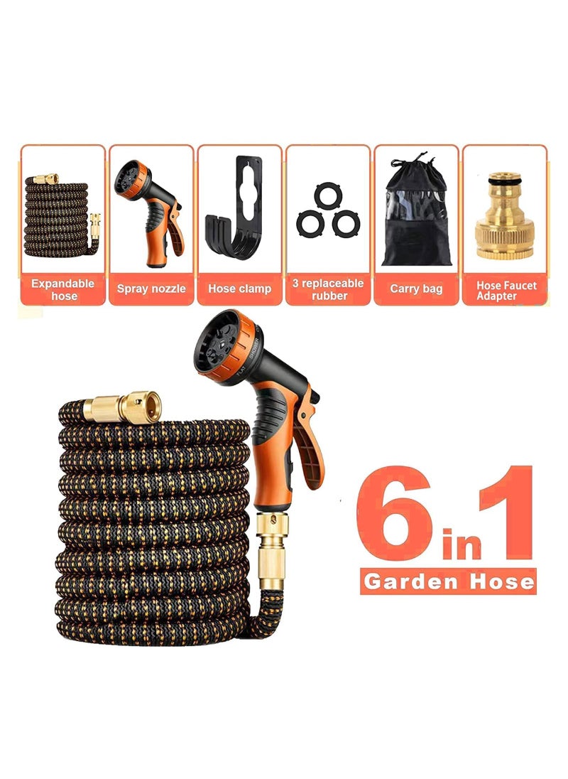 Generic - 100ft Expandable Garden Hose U ULTTY Lightweight Leakproof Water Hose with 10 Function Nozzle No-Kink with 3/4 inch Brass Fittings 2500D Durable Outdoor Yard Hose for Garden Car Wash Pet Bathing - Image 1