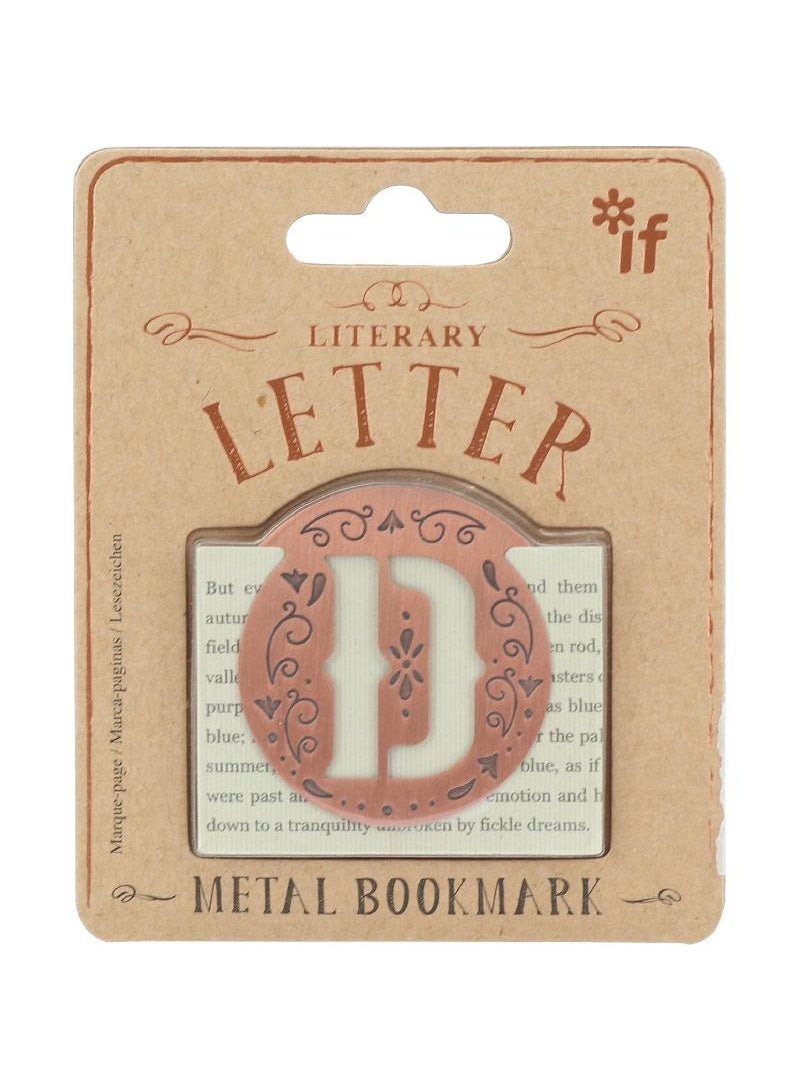 أي إف مشبك إشارة مرجعية للرسائل الأدبية حرف مزخرف محفور عليه حرف "D"