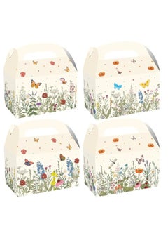 KASTWAVE 24 Pack Wild Flora Party Favor Treat Boxes, Collapsible Gift Box, Graduation Candy Boxes, Watercolor Floral Print Party Goodie Candy Treat Present Boxes for Wedding Birthday Party Baby Shower Supplies  - Image 1