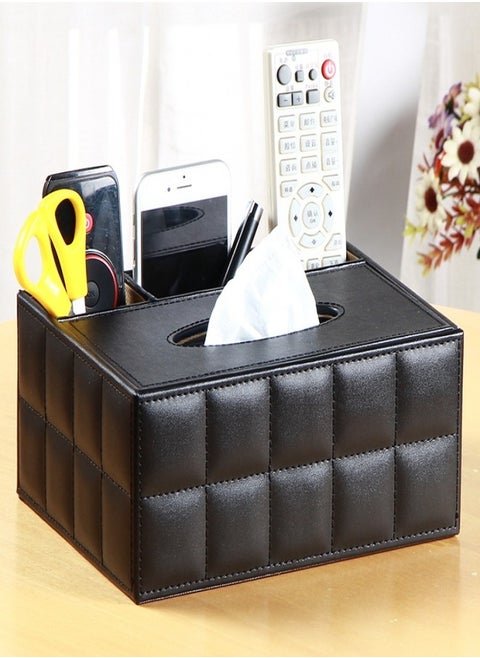 Multifunctional Tissue Box with Leather Storage Box 16.5 * 20 * 9.5CM