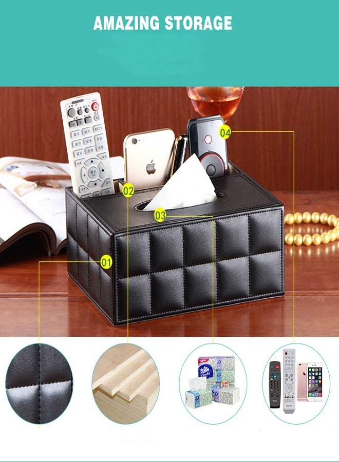 ميكسد متعددة الوظائف مربع الأنسجة مع الجلود تخزين مربع 16.5 * 20 * 9.5cm - Image 4