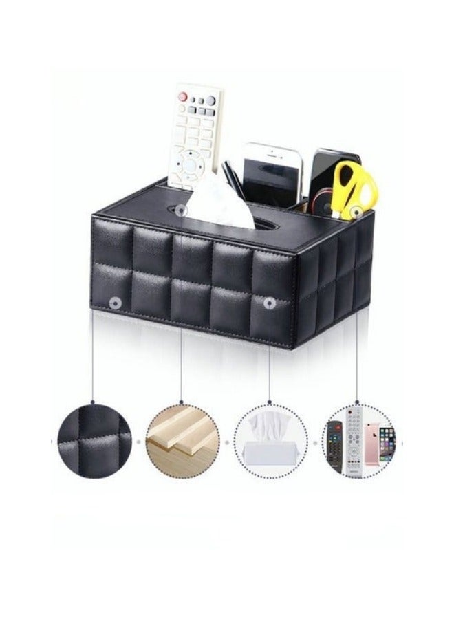 ميكسد متعددة الوظائف مربع الأنسجة مع الجلود تخزين مربع 16.5 * 20 * 9.5cm - Image 2