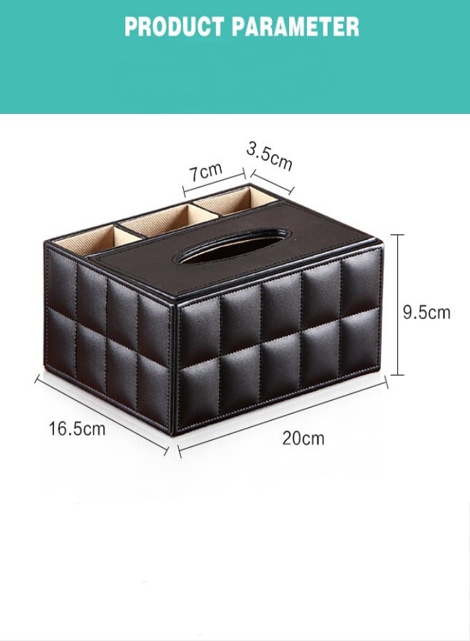 ميكسد متعددة الوظائف مربع الأنسجة مع الجلود تخزين مربع 16.5 * 20 * 9.5cm - Image 5