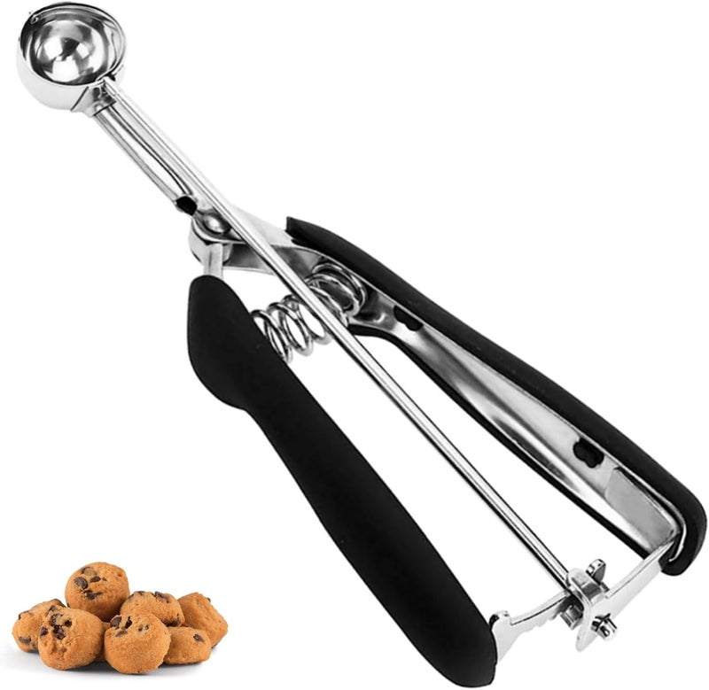 LLESCA Extra Mini Cookie Scoop for Baking, 1 tsp / 5 ml Cookie Scooper, 18/8 Stainless Steel Cookie Scooper for Baking, Cookie Dough Scoop with Non-slip Grip (#110 25mm) - Image 1