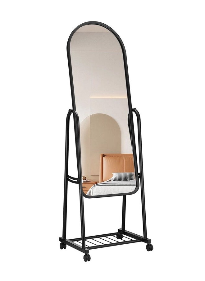 Taimi - Simple Elegant Mirror With Sturdy Holder Glass Black 30x158cm - Image 1
