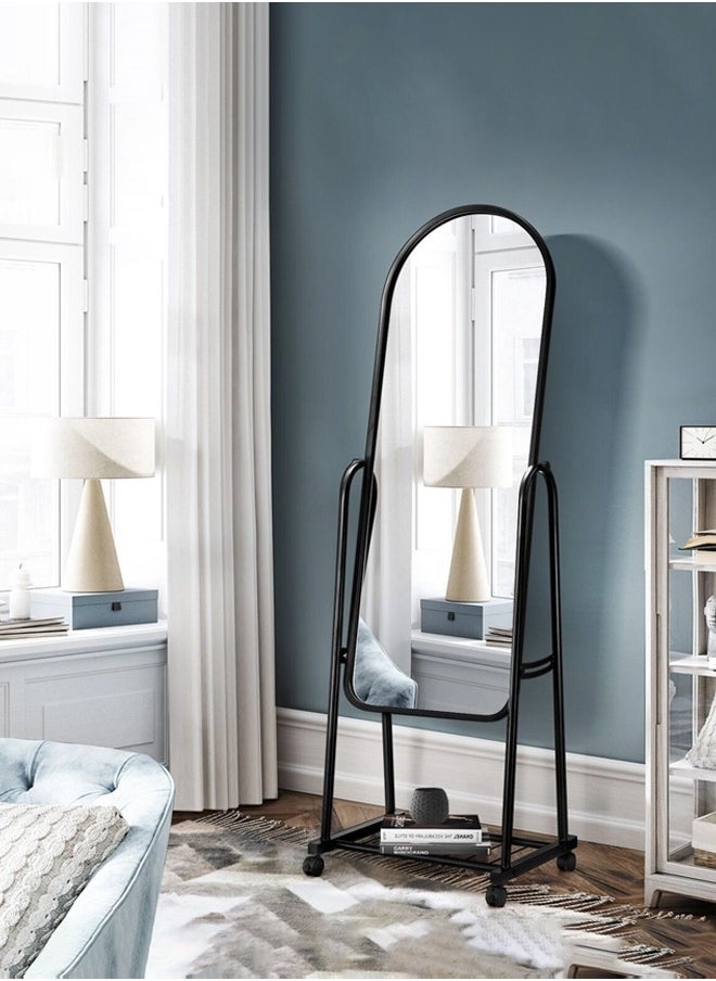 Taimi - Simple Elegant Mirror With Sturdy Holder Glass Black 30x158cm - Image 1