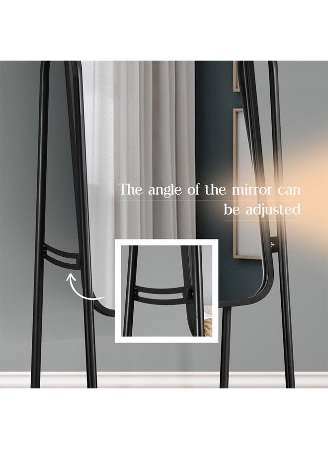 Taimi - Simple Elegant Mirror With Sturdy Holder Glass Black 30x158cm - Image 1