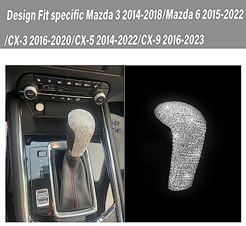 ZSJO Fit Mazda Gear Box Shifter Bling Crystal Accessory Interior Cover Fit Mazda 3 2014-2018/Mazda 6 2015-2022/CX-3 2016-2020/CX-5 2014-2022/CX-9 2016-2023 - Image 3