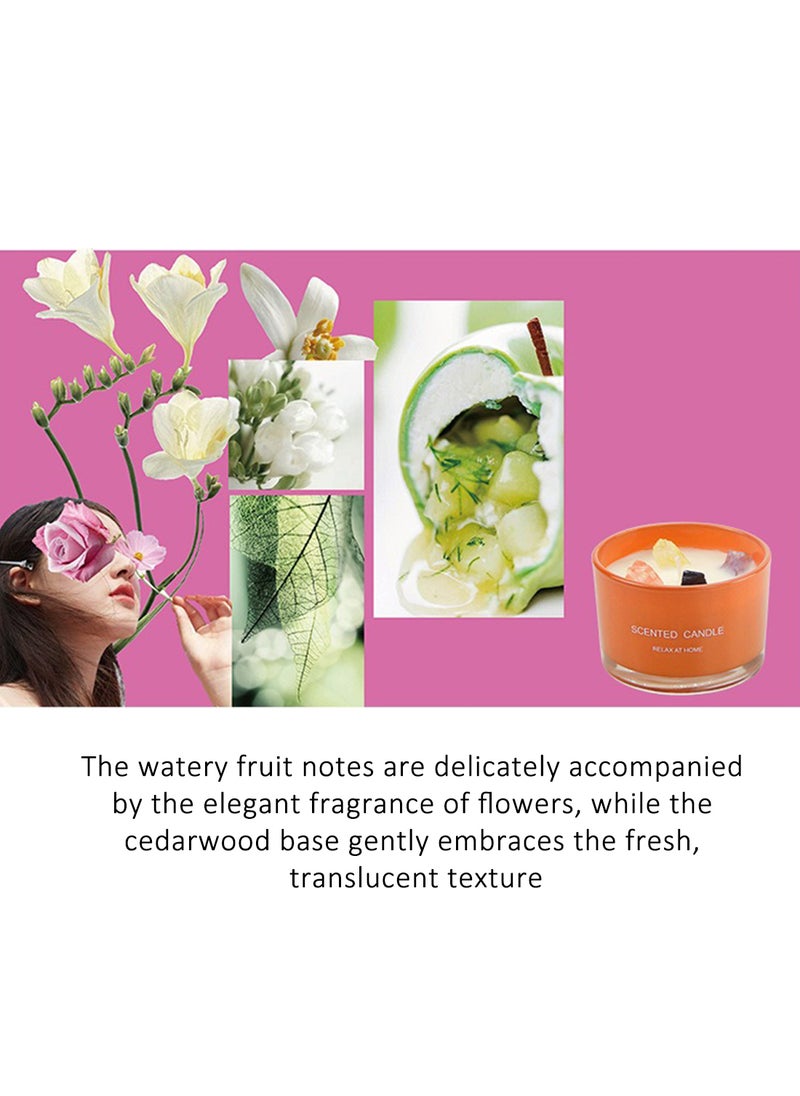 ruidisen Scented Candle, Long Lasting Soy Wax Aromatherapy Fragrance Candle for Home Office Spa Room Decor 90g Orange  - Image 3