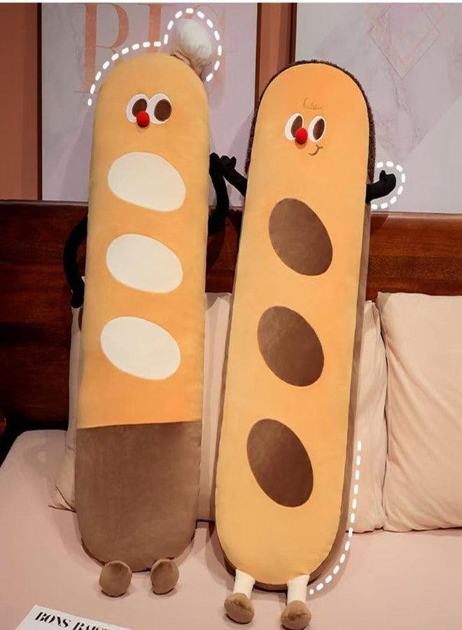 TechMax Solution Cuddly Baguette White Dot Pattern Soft Body Pillow Extra Squishy Bread Plushie - Image 2