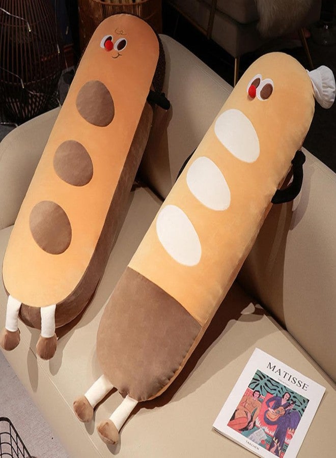 TechMax Solution Cuddly Baguette White Dot Pattern Soft Body Pillow Extra Squishy Bread Plushie - Image 4