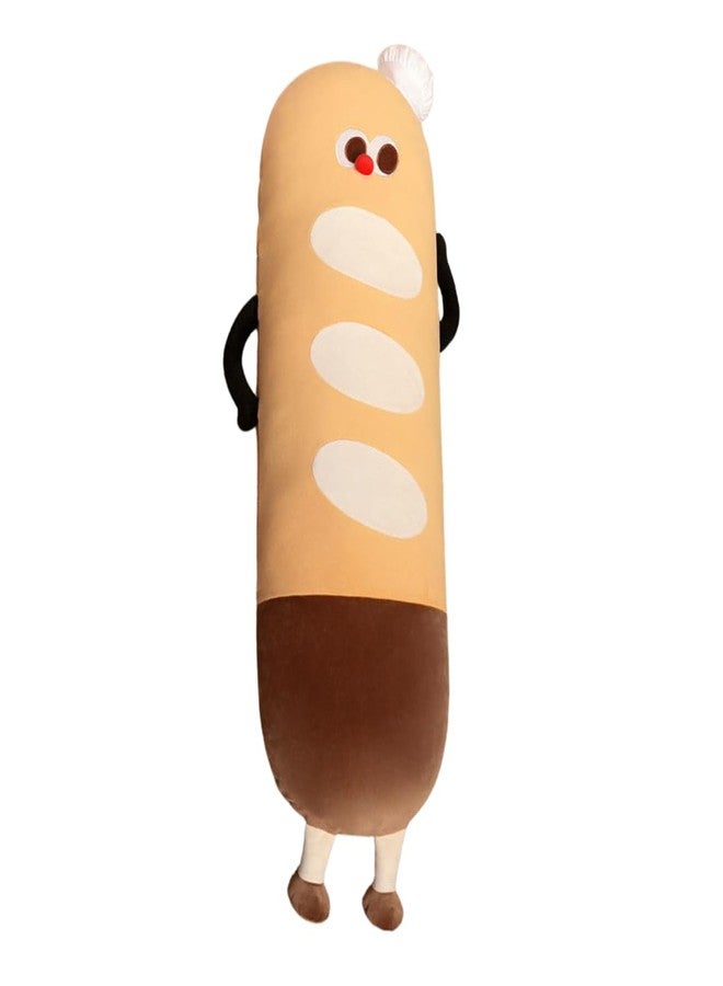 TechMax Solution Cuddly Baguette White Dot Pattern Soft Body Pillow Extra Squishy Bread Plushie - Image 1