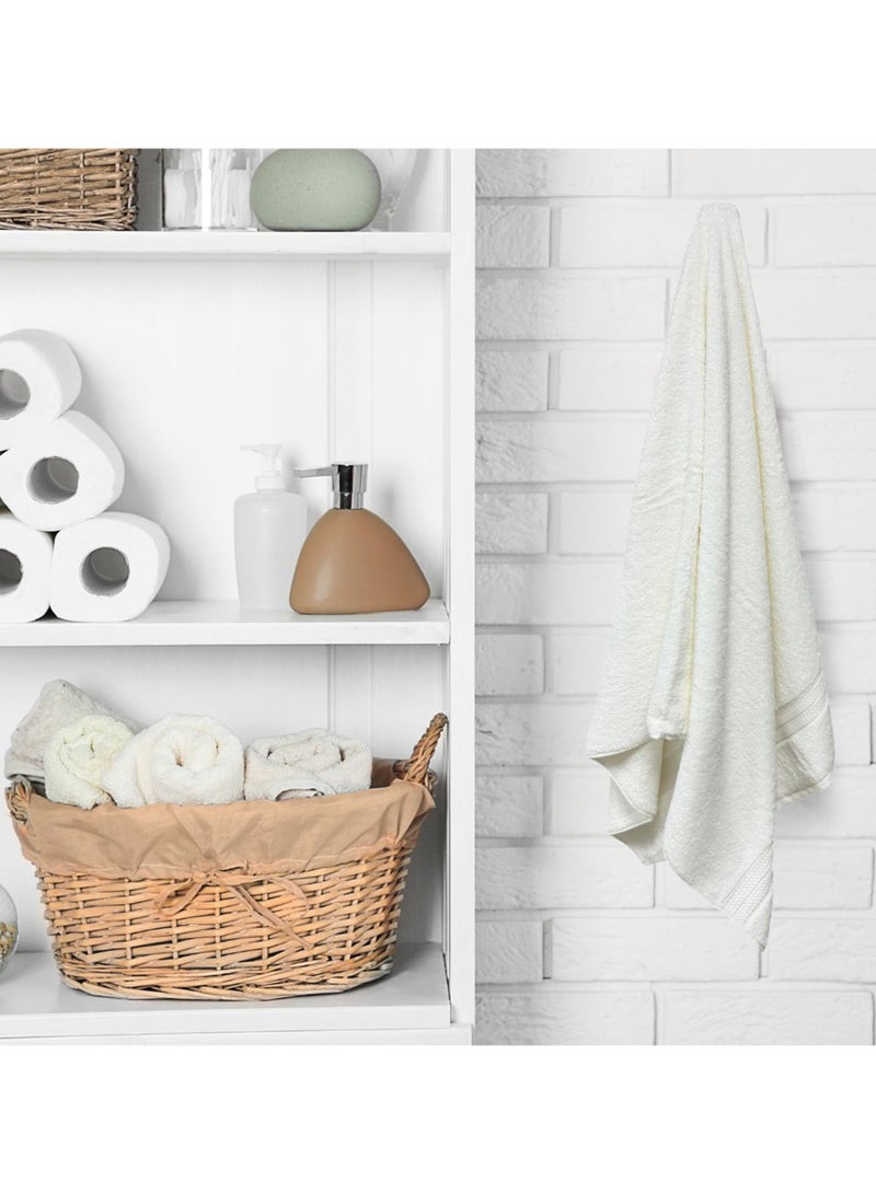 كاسينو Kassino 8 Piece Towels Set - 100% Combed Cotton Includes 2 Bath, 2 Hand & 4 Face Towels, Soft & Quick-Dry, Highly Absorbent, Double Stitched Hotel Towels Quality | White - Image 4