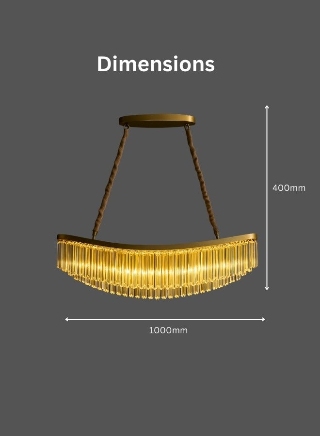تارجت ثريات كريستالية حديثة، إضاءة سقف، تركيبات إضاءة سقف، ثريات ذهبية كلاسيكية لغرفة المعيشة، المطبخ، الممر، جزيرة بار، 100 سم - Image 3