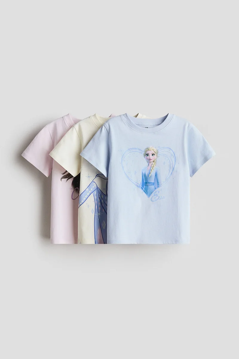 اتش اند ام بلوزة جيرسيه مزينة بطبعة - عبوة من 3 قطع