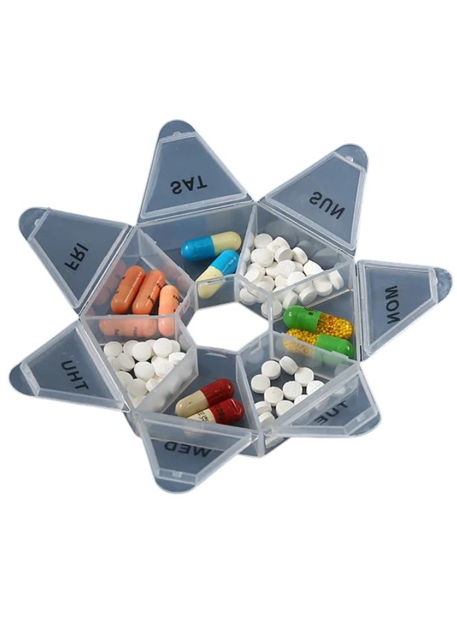 Generic Weekly Pill Organizer - Pill Planners for Pills and Vitamins Day Week, for Travel or Purse - 2 Pack  - Image 4