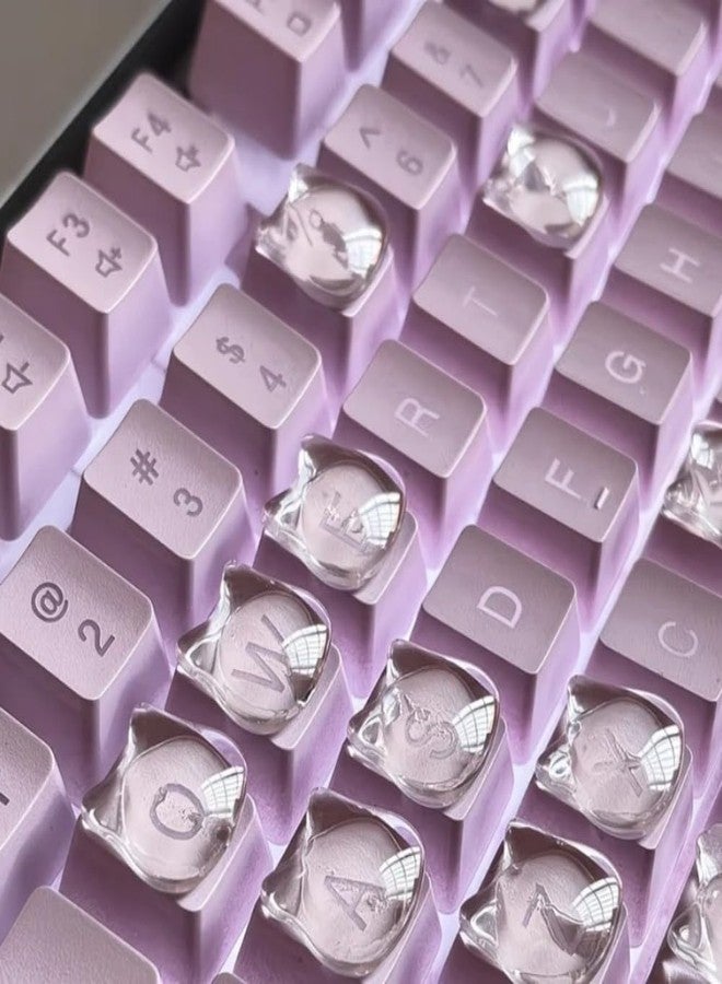 MayeBridge Cat Raised Keyboard Stickers for Long Nails,Resin Kitten Comfortable Typing Keyboard Covers for Typing and Gaming Using on Laptop Desktop,Kitty Keycap Riser for Nail Art Protective (Cat Paw A) - Image 2
