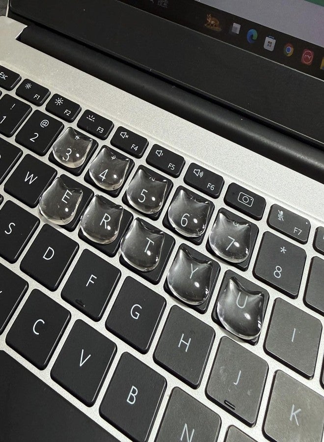 MayeBridge Cat Raised Keyboard Stickers for Long Nails,Resin Kitten Comfortable Typing Keyboard Covers for Typing and Gaming Using on Laptop Desktop,Kitty Keycap Riser for Nail Art Protective (Cat Paw A) - Image 5