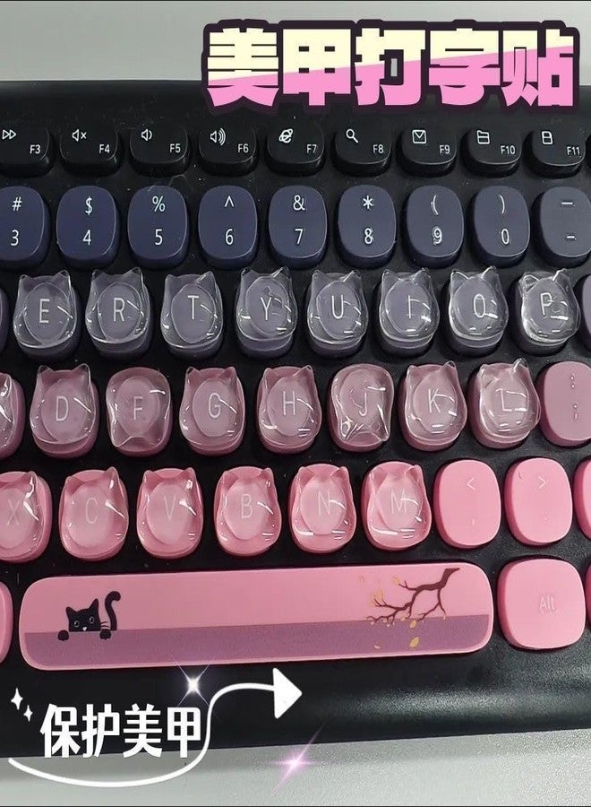 MayeBridge Cat Raised Keyboard Stickers for Long Nails,Resin Kitten Comfortable Typing Keyboard Covers for Typing and Gaming Using on Laptop Desktop,Kitty Keycap Riser for Nail Art Protective (Cat Paw A) - Image 3