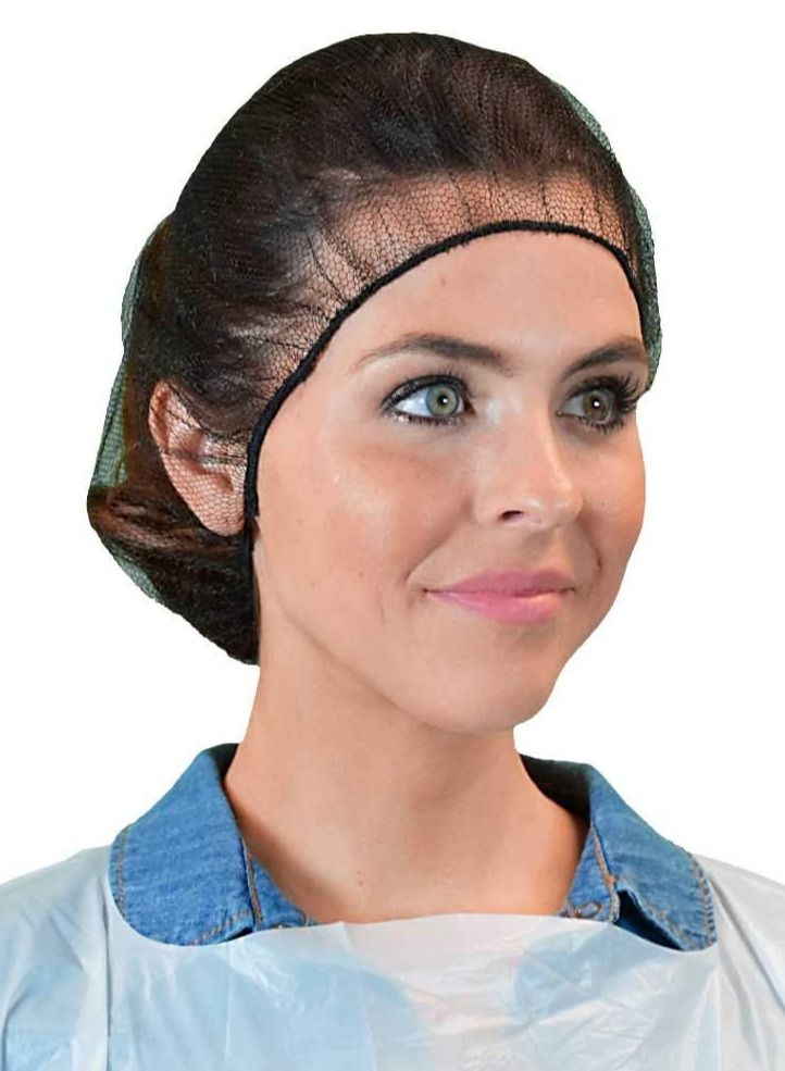 مجموعة شبكة شعر مرنة مكونة من 100 قطعة باللون الأسود - Image 1