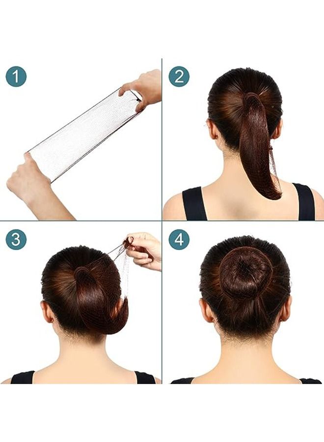 مجموعة شبكة شعر مرنة مكونة من 100 قطعة باللون الأسود - Image 4